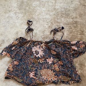 Madewell Printed Open Shoulder Top